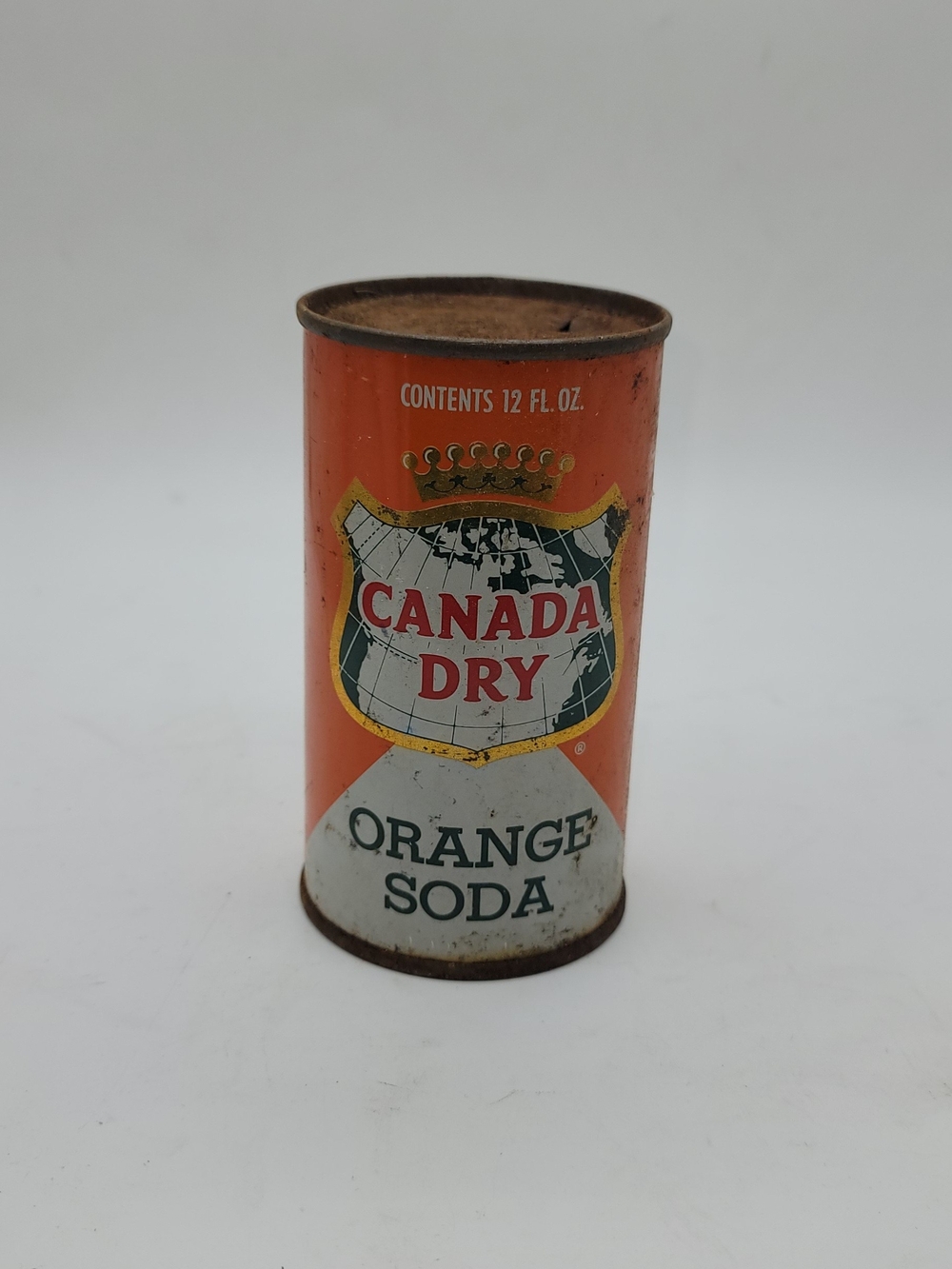 Vintage Canada Dry Orange Soda Flat Top Steel Can 12oz Retro